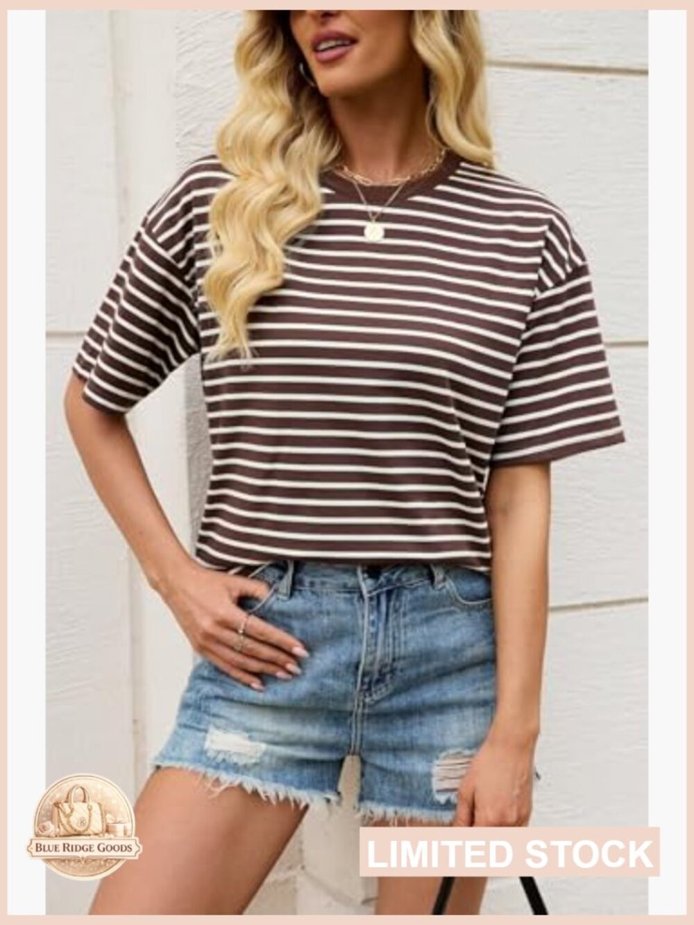 Vintage Striped Cropped Tee Loose Fit Casual Summer Top Y2K Retro Style - Picture 3 of 7